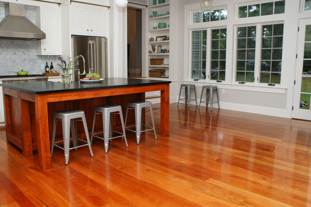 American Cherry Wood Floors Contemporary Kitchen Providence