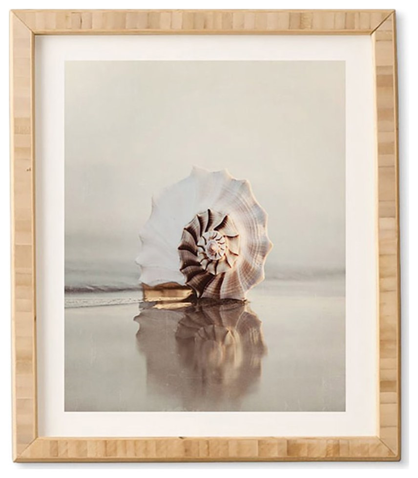 Deny Designs 24x17" Seashell Traditional Bamboo Framed Wall Art in