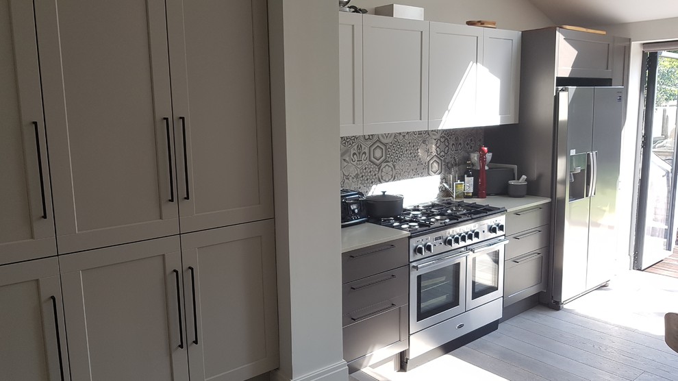 Medium sized traditional kitchen in London.