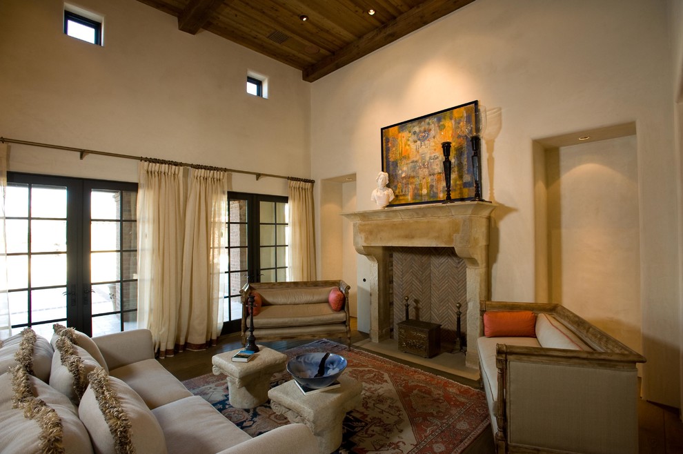 Photo of a mediterranean formal living room in Sacramento with dark hardwood floors.