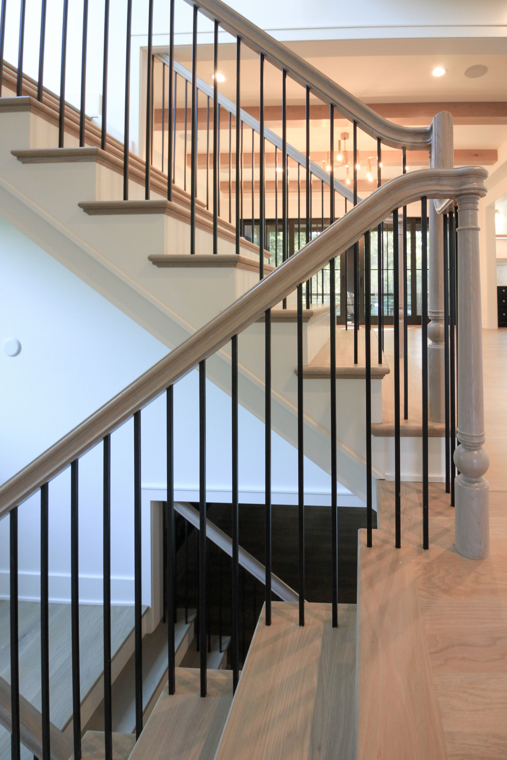 93_Captivating Light Wood Railing System with Black Spindles, Arlington VA 22207