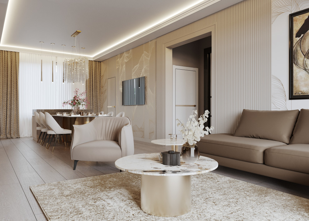 Кухня-гостиная 42 кв.м. в загородном доме