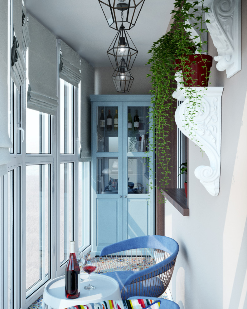 Стильный дизайн: балкон и лоджия среднего размера в современном стиле с вертикальным садом без защиты от солнца - последний тренд
