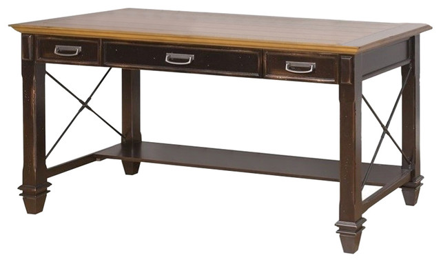 Martin Furniture Hartford Writing Desk In Two Tone Distressed Writing Desk In Two Tone Distressed