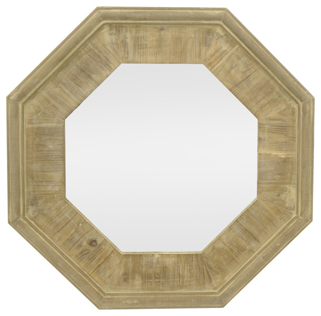 Octagon Wood Slat Mirror Wall Mirrors by Three Hands Corp