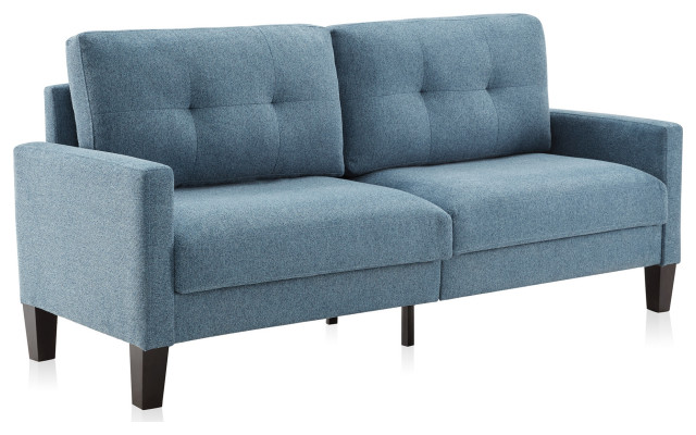 Modern Upholstered Fabric Sofa/Loveseat, Blue