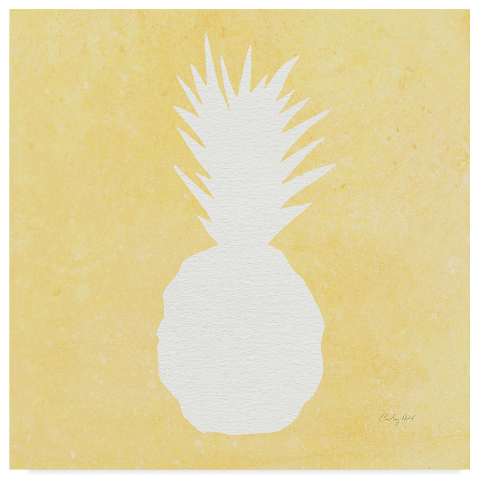 "Tropical Fun Pineapple Silhouette II" by Courtney Prahl, Canvas Art, 14"x14"