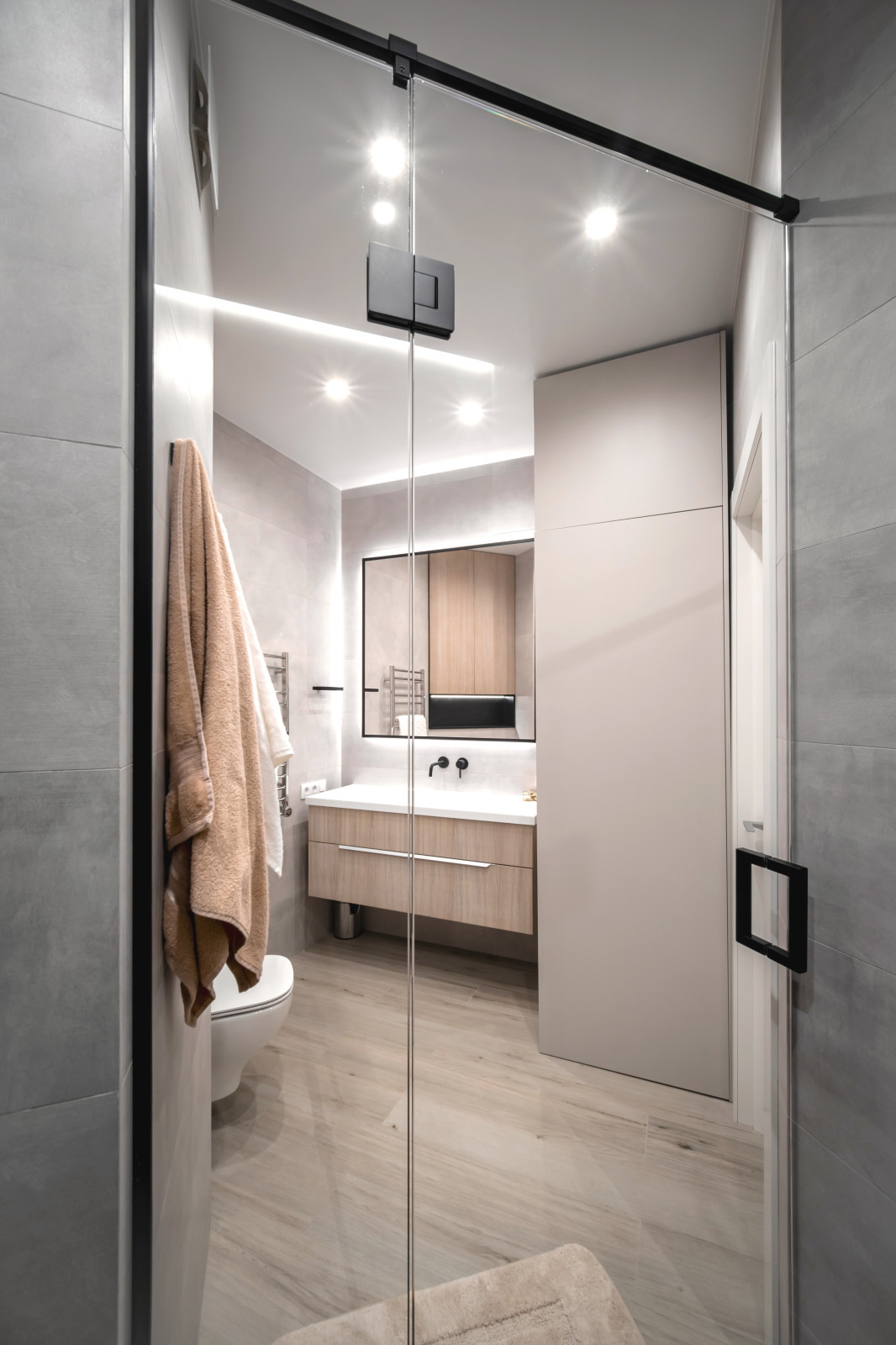 Bathroom with shower area in modern style