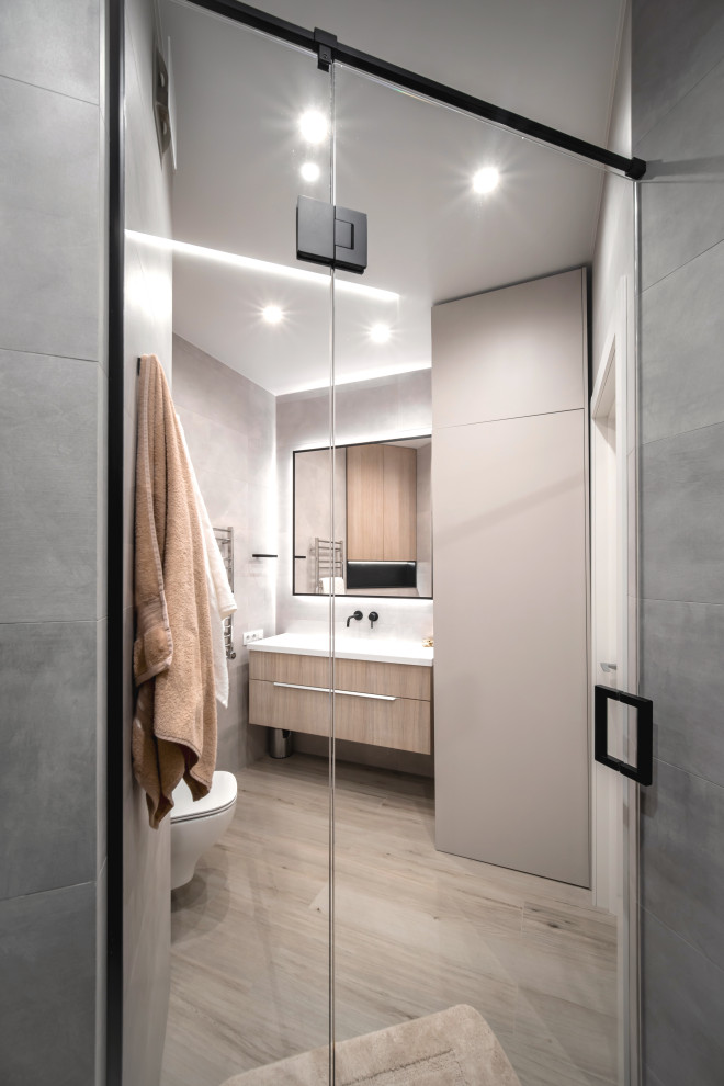 Bathroom with shower area in modern style