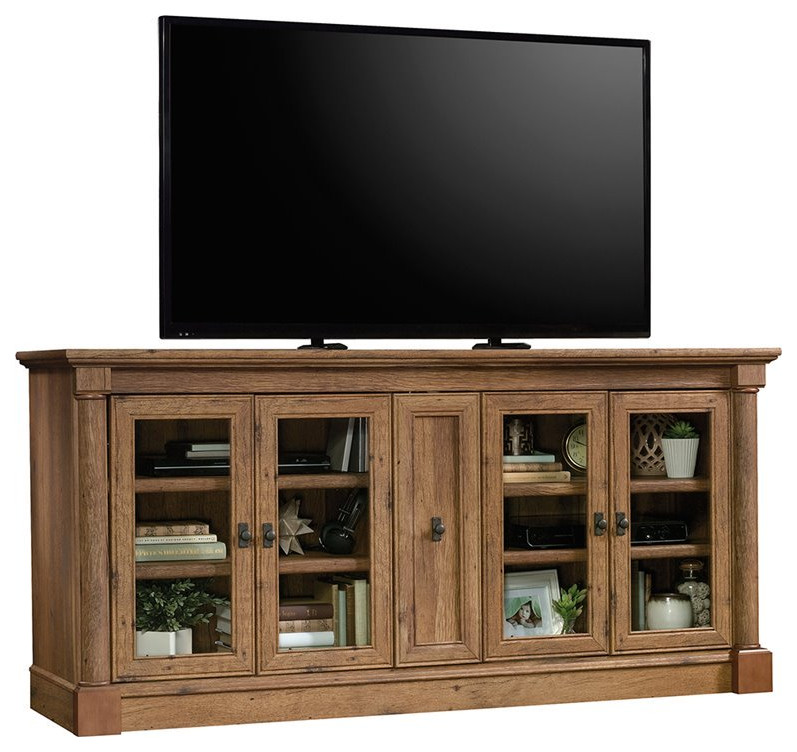 Sauder Palladia 71 Tv Stand In Vintage Oak Traditional