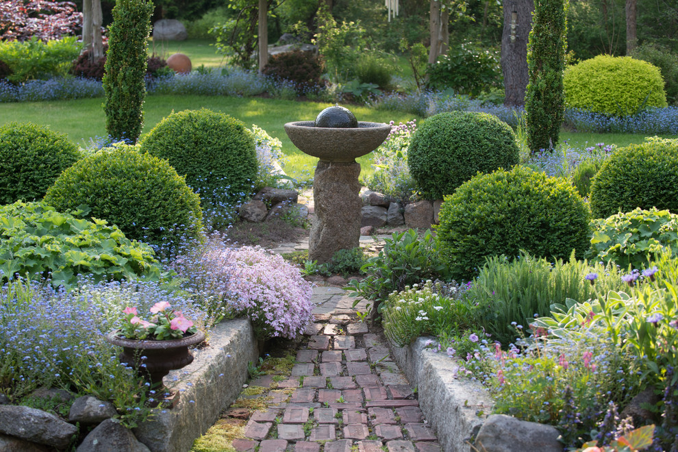 Пример оригинального дизайна: участок и сад в стиле кантри