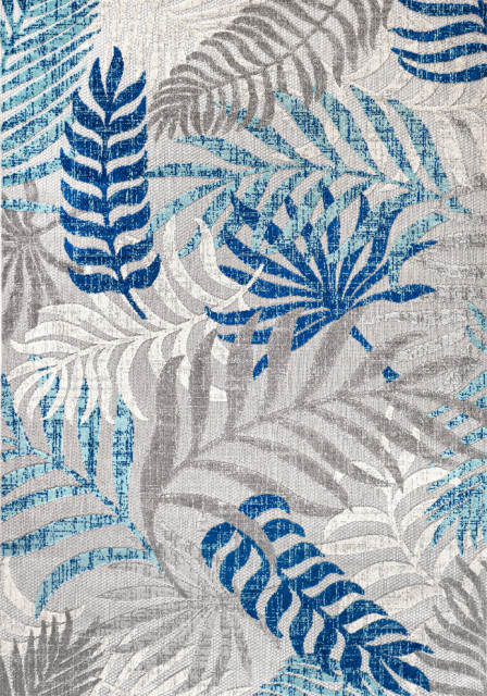 Tropics Palm Leaves Indoor Outdoor Area, Tropical Outdoor Rugs