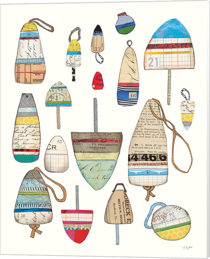 Lobster Buoys on White" Canvas Wall Art by Courtney Prahl, 18"x22" - Beach  Style - Prints And Posters - by Virventures | Houzz