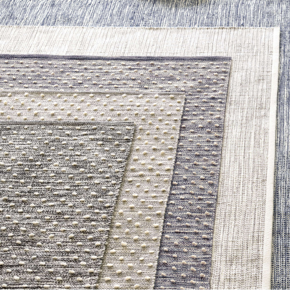 Hobnail Grey Indoor/Outdoor Rug, 2'x3' Contemporary Outdoor Rugs