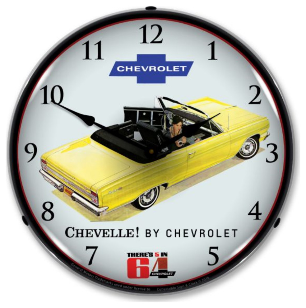GM1701708 1964 Chevelle Convertible Clock Midcentury Wall Clocks