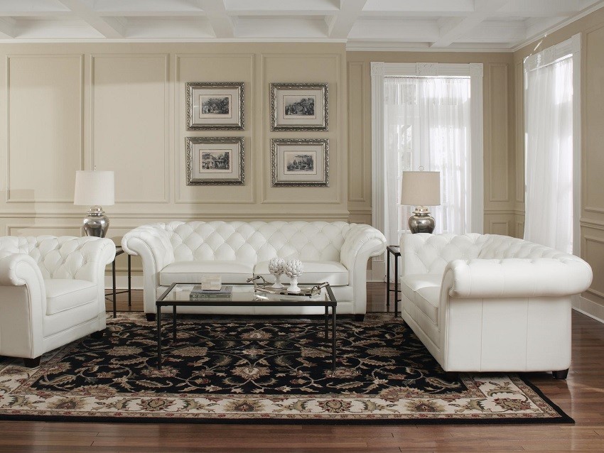 Inspiration for a mid-sized timeless medium tone wood floor living room remodel in Seattle with beige walls