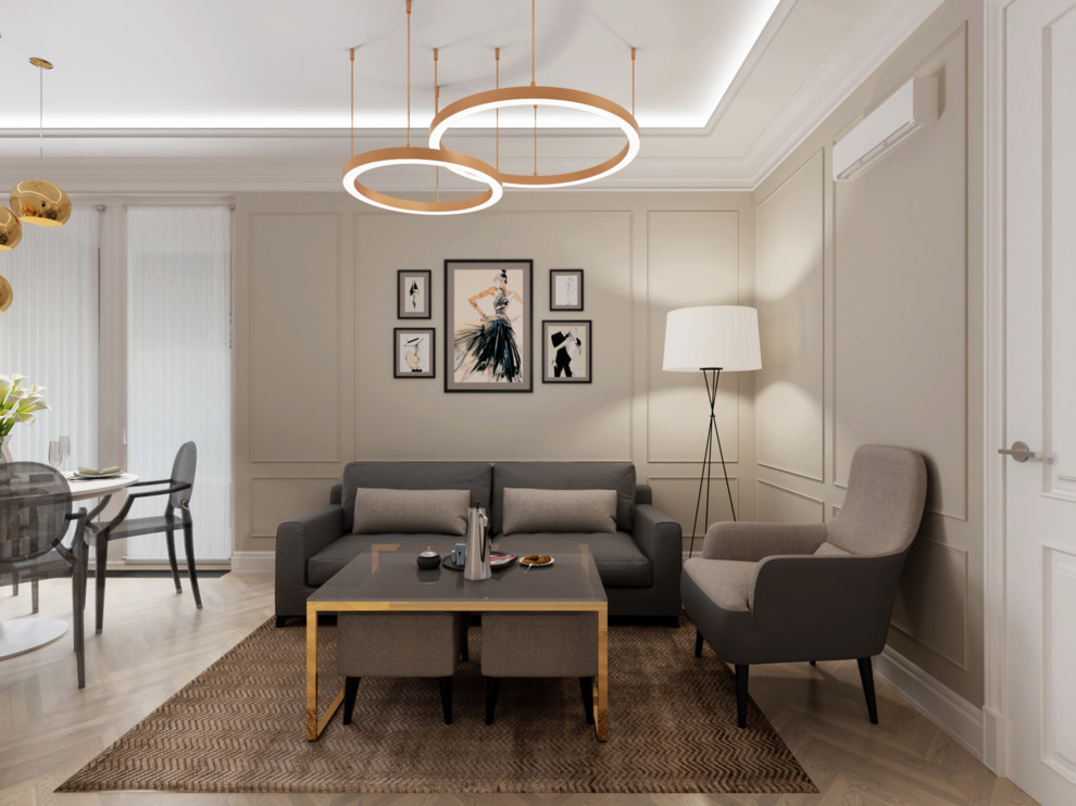 Квартира с французким акцентом в ЖК Ривер Парк. Гостиная.