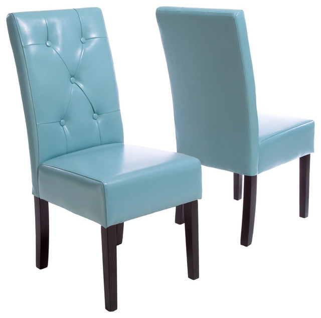 Gdf Studio Alexander Leather Dining Chairs Set Of 2 Alexander Leather Dining Chairs