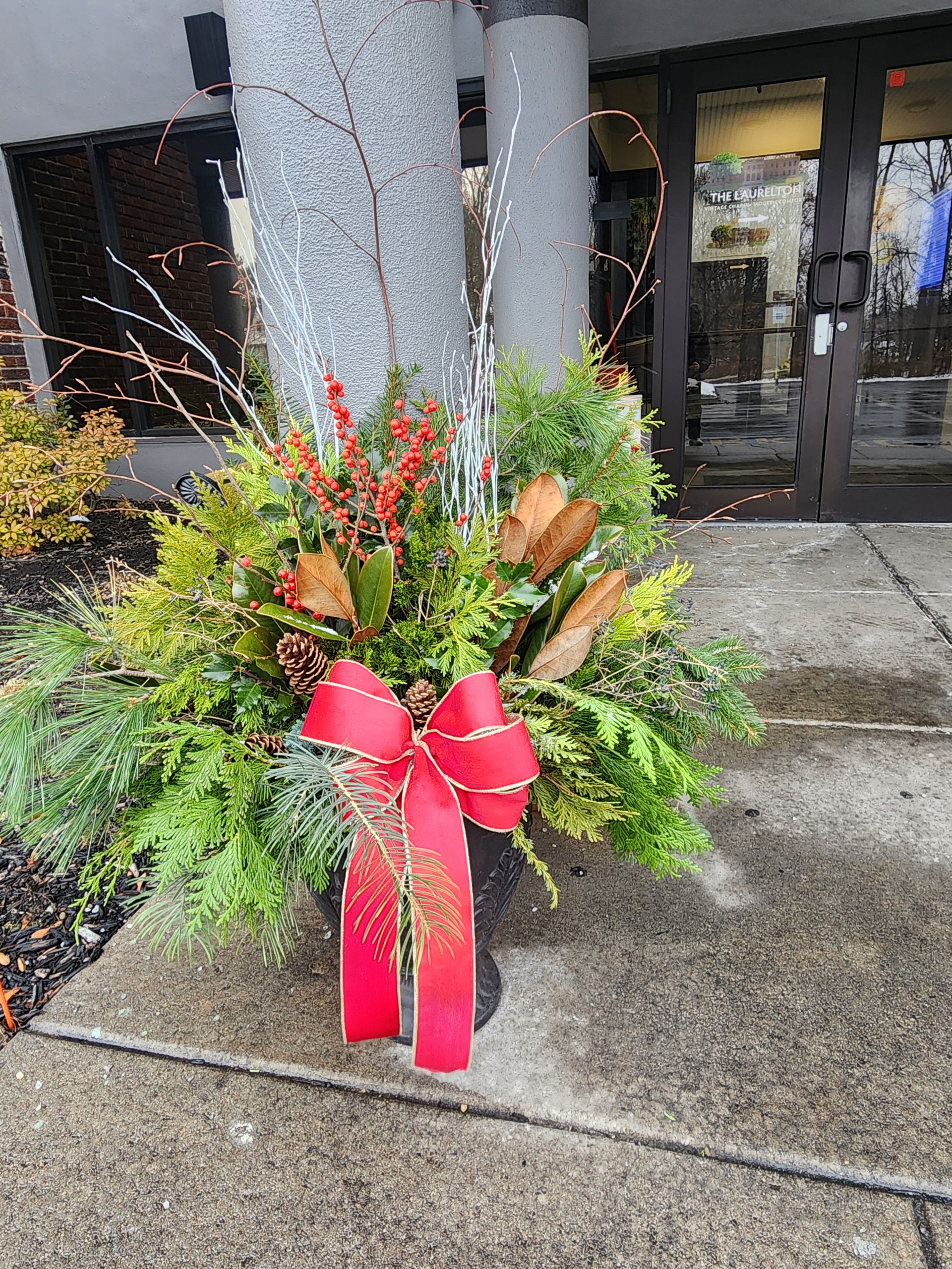 front entrance holiday decor