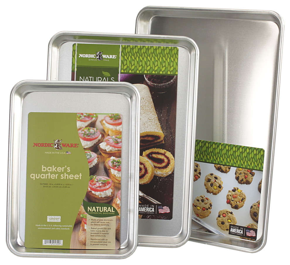 Nordic Ware 3 Piece Baking Sheet Set Contemporary Cookie Sheets
