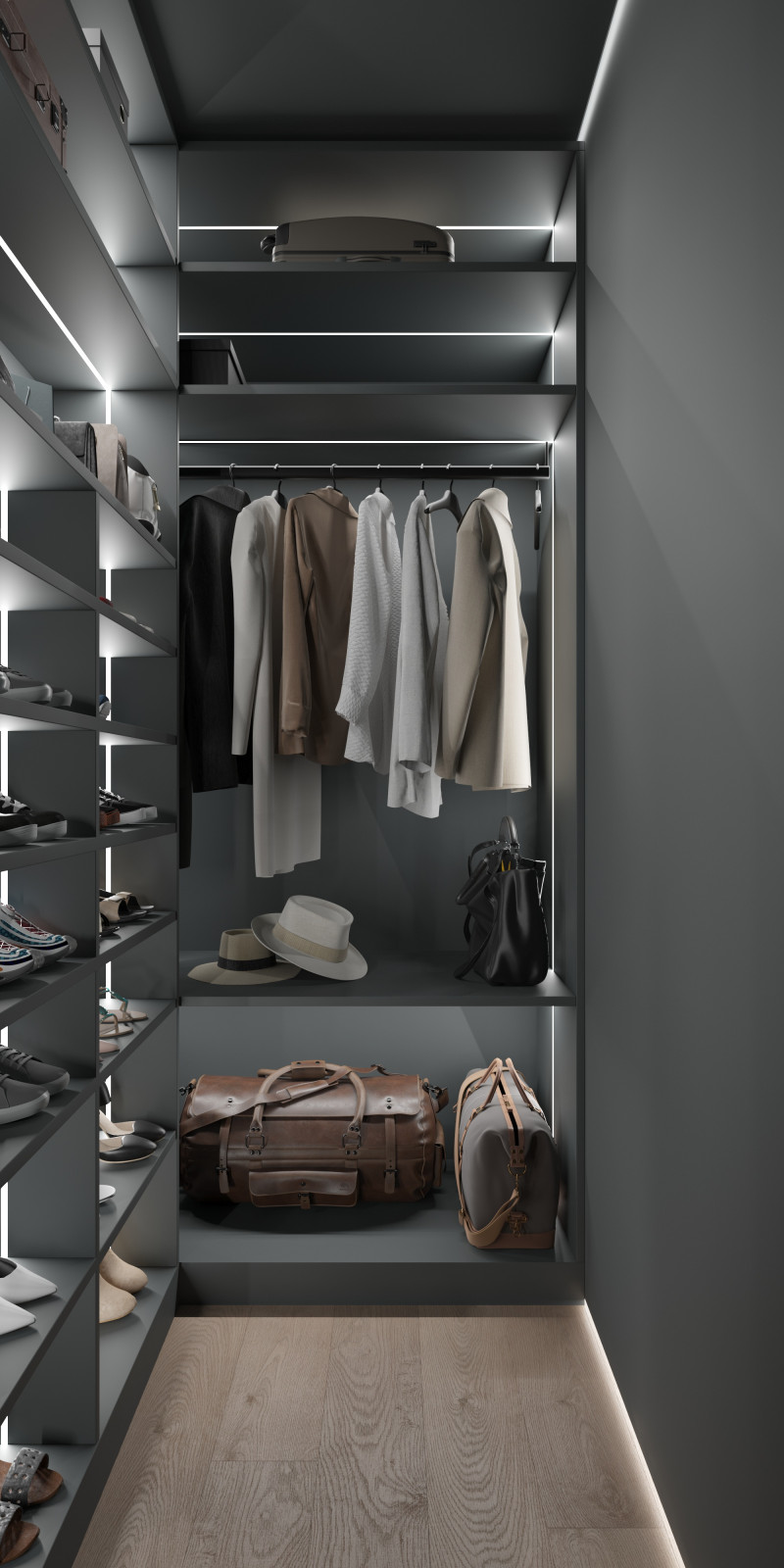 Маленькая гардеробная для верхней одежды