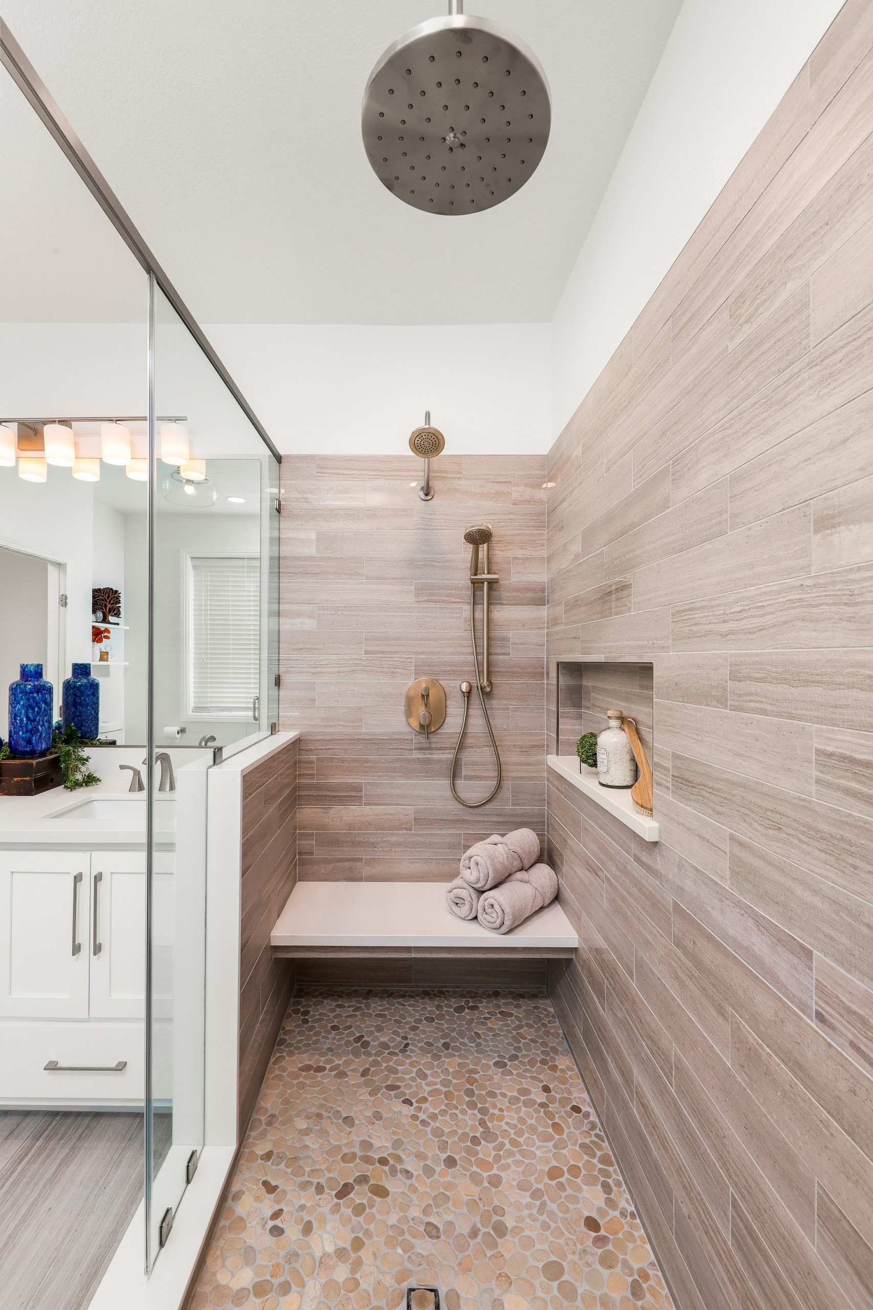 Rosamond, CA Master Bath Walk-in Shower remodel *Cypress