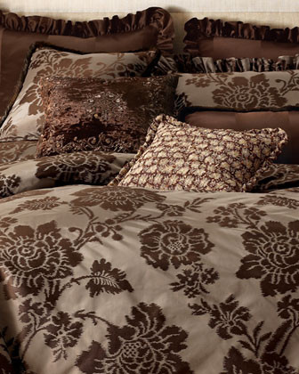 Brompton Court Bed Linens Sequined Embroidered Pillow