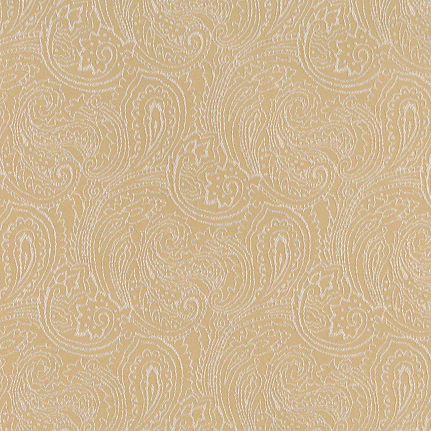 Gold, Traditional Abstract Paisley Designed Woven Upholstery Fabric By The Yard