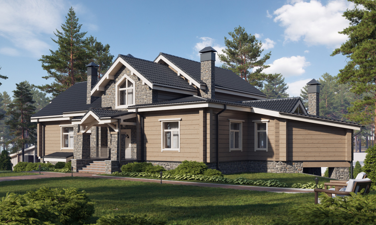 Проект дома на склоне