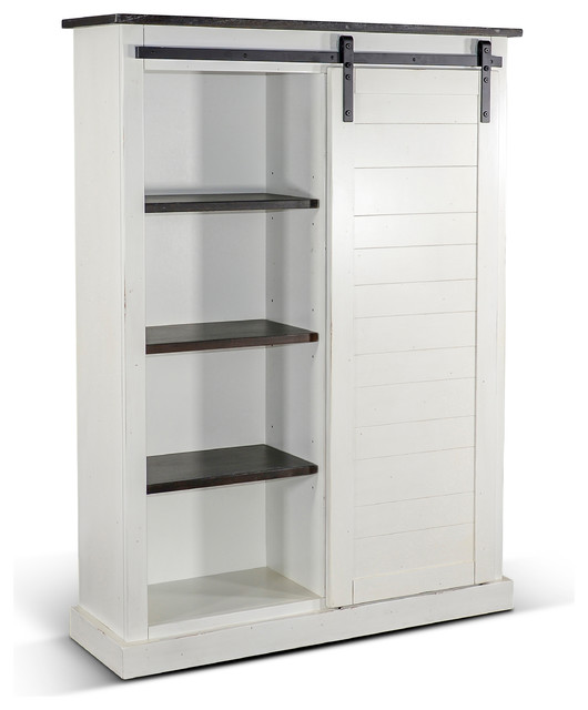 Carriage House Barn Door Bookcase Transitional Bookcases by Sunny