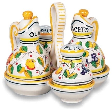 Miele Oil Vinegar Salt And Pepper Set With Caddy Mediterranean Miele Oil Vinegar Salt And Pepper Set With Caddy