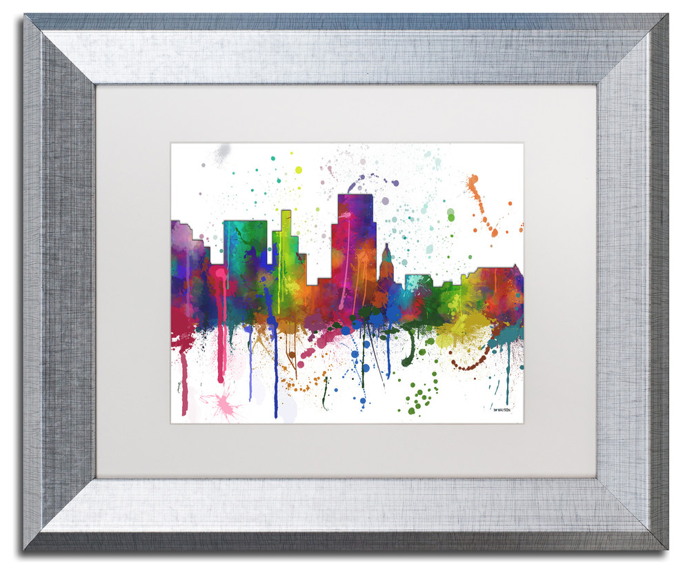 Marlene Watson 'Boise Idaho Skyline Mclr1' Framed Art, 11"x14