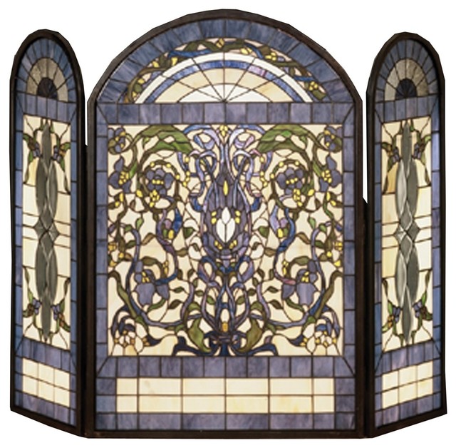 Meyda Tiffany Ribbons And Flowers Fireplace Screen Victorian Meyda Tiffany Ribbons And Flowers Fireplace Screen