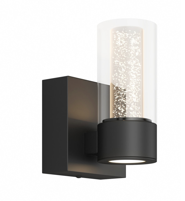 Artika Essence Modern Sconce Light, Black Transitional Bathroom