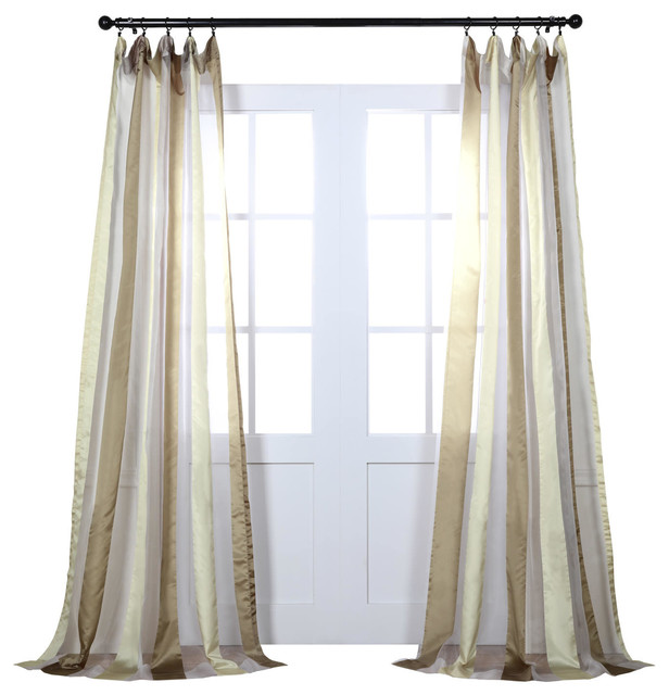 Organza Vertical Stripe Sheer Curtain Traditional Curtains by