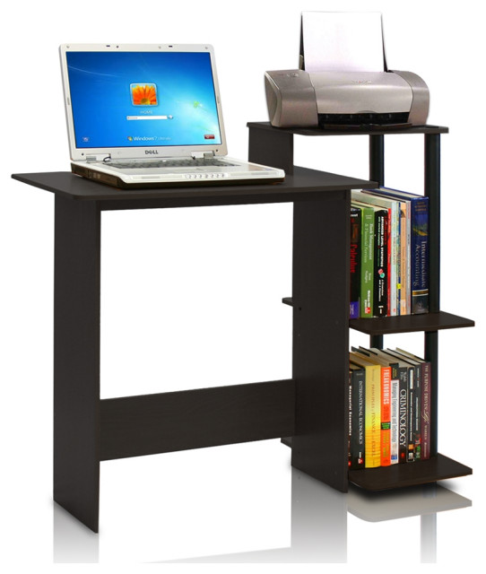 Efficient Home Laptop Notebook Computer Desk, Espresso/Black