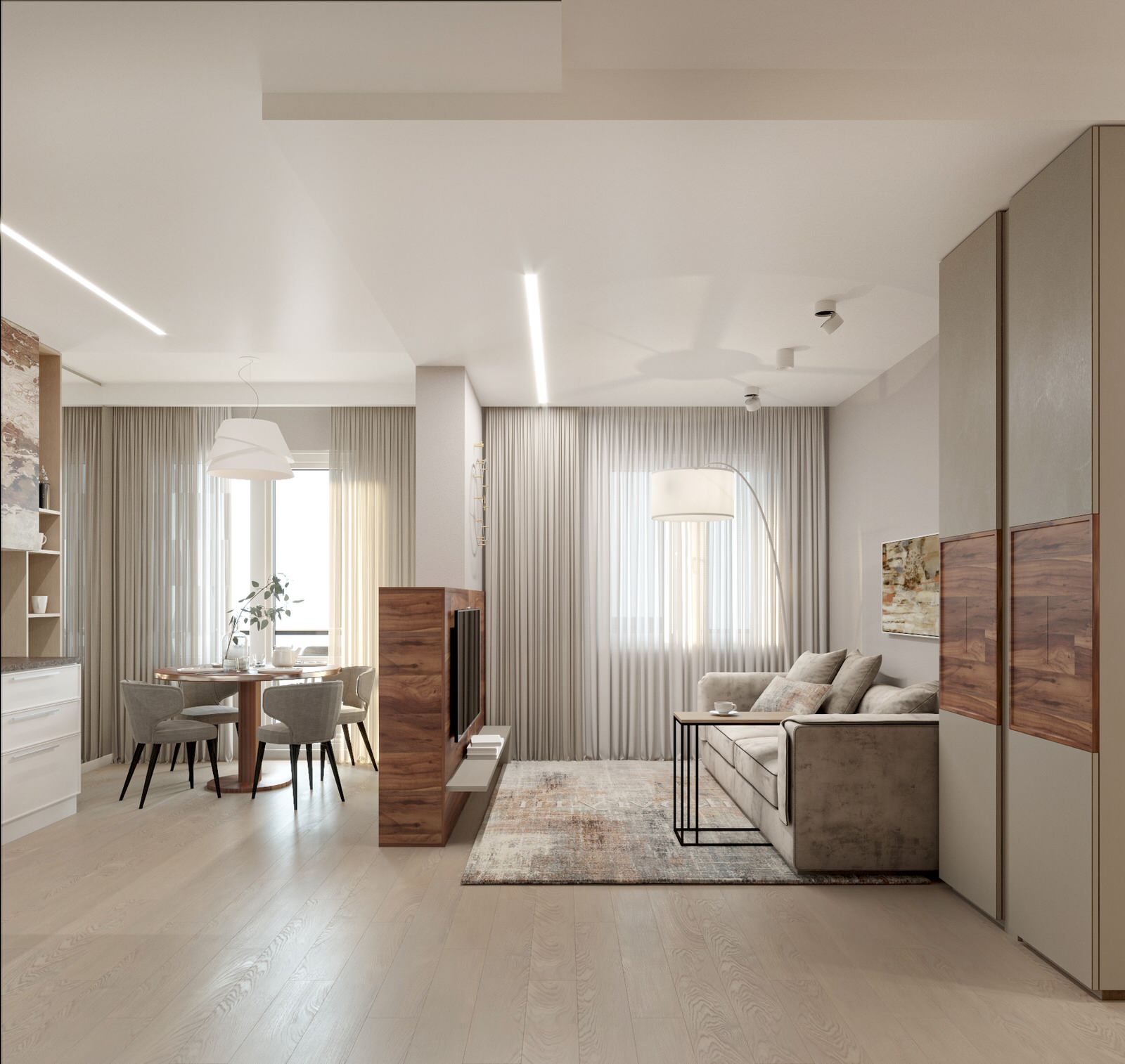 Современная квартира для молодой семьи.