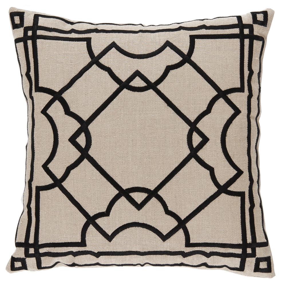 Gatsby Black Embroidery Pillow
