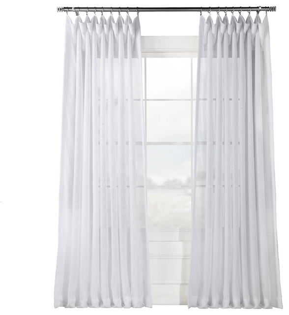 Signature Double Wide White Sheer Curtain Single Panel Traditional Signature Double Wide White Sheer Curtain Single Panel Traditional Curtains By Half Price D