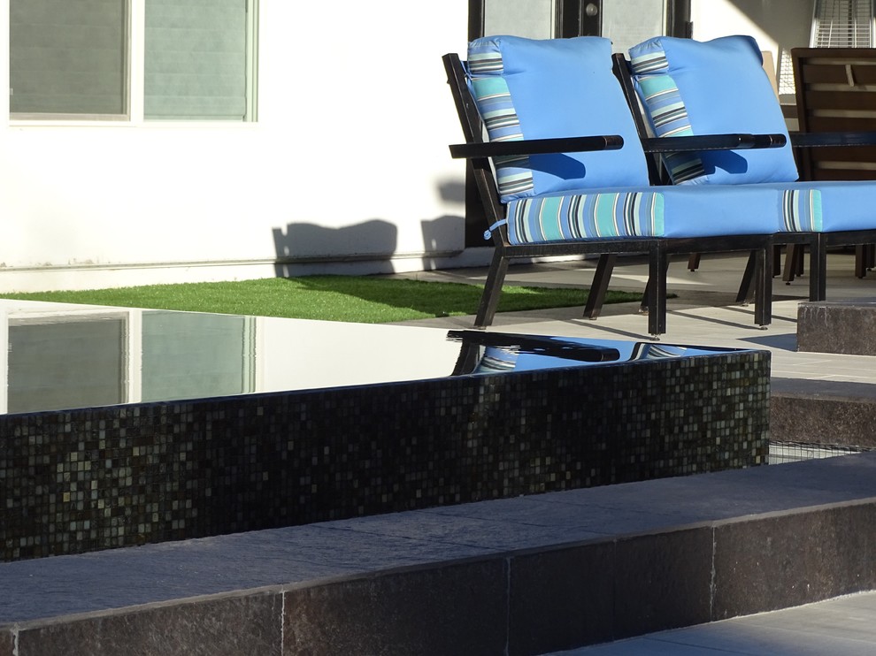 Lap Pool Inlay Tile Modern Transitional Lap Pool and Glass Tile Spa - Scottsdale, Arcadia ...