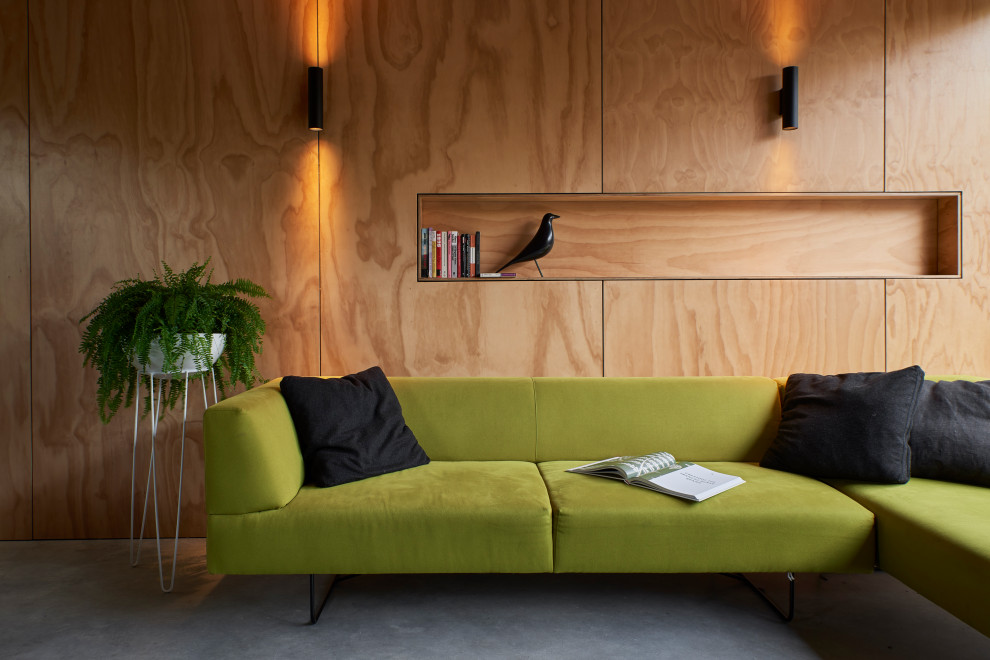 This is an example of an industrial living room in Melbourne.