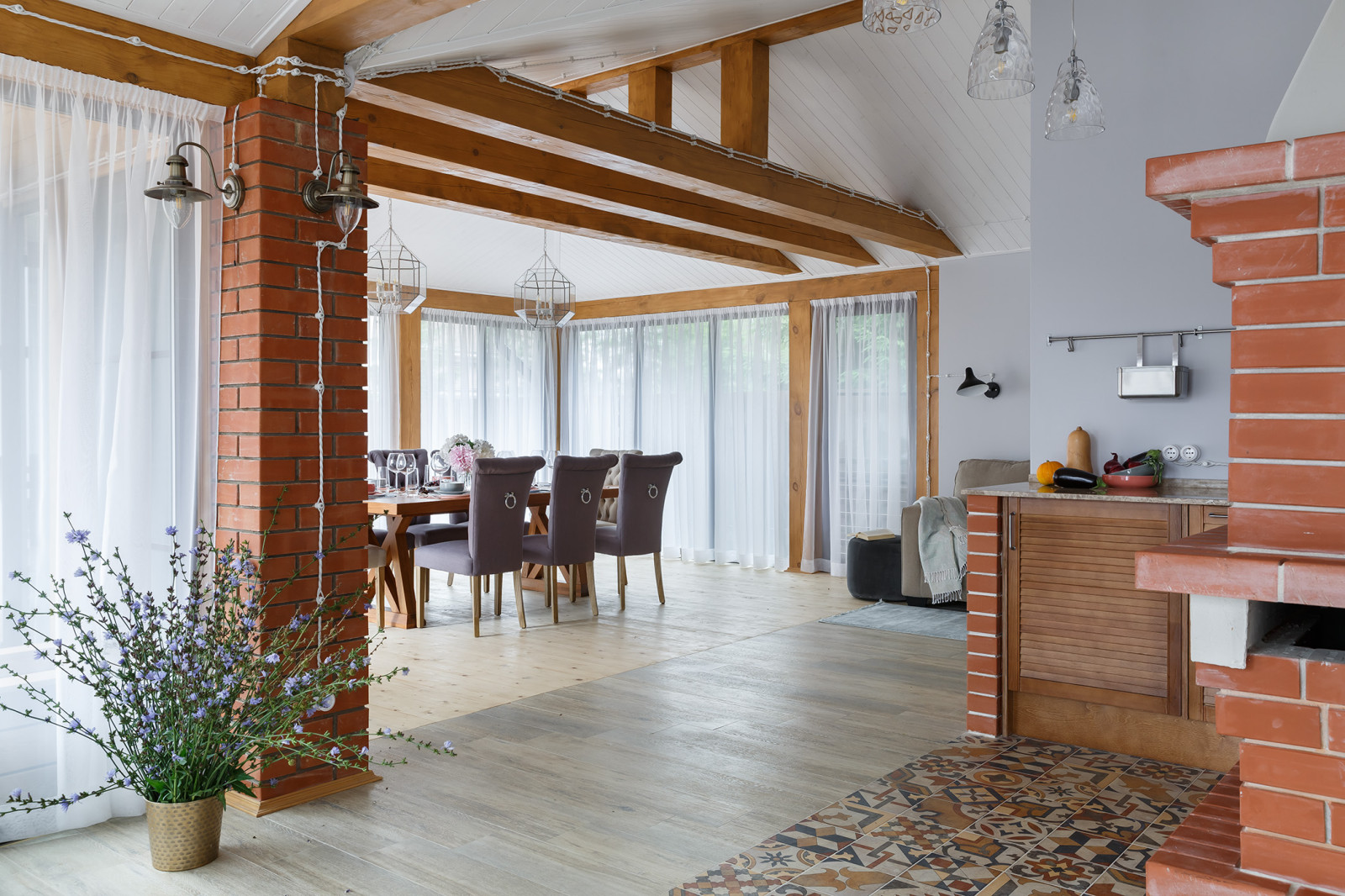 Летняя кухня с барбекю