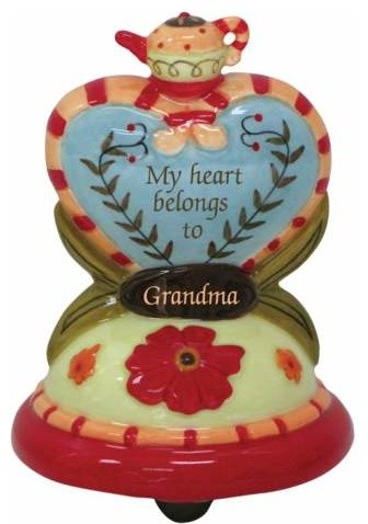 2.25 Inch "My Heart Belongs to Grandma" with Teapot Ceramic Figurine
