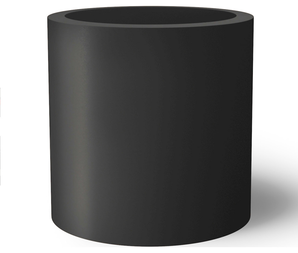 Modern Round Fiberglass Planter, 21 Transitional Outdoor Pots And