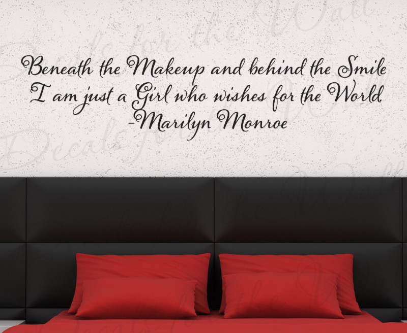 Wall Decal Sticker Quote Vinyl Lettering Beneath the Makeup Marilyn Monroe J63