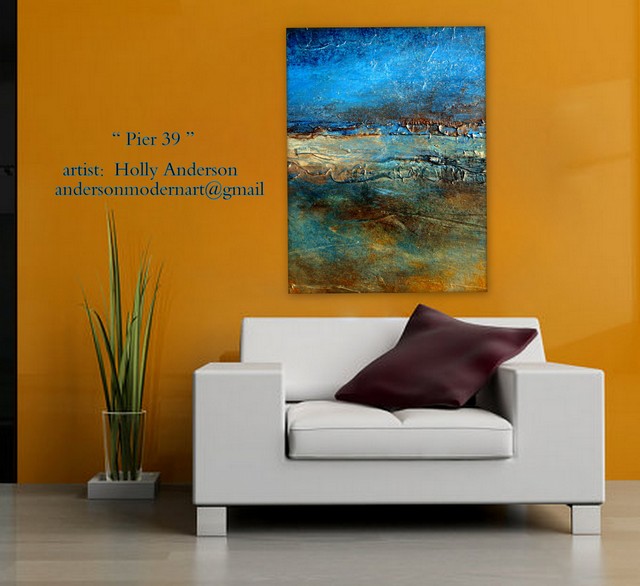 36x48 Contemporary Abstract Painting Print PIER 39 Holly Anderson Artist