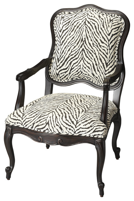 Zebra Pattern Jacquard Accent Chair