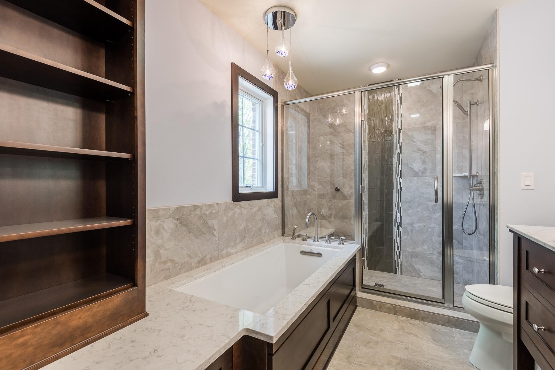 Transitional Bathroom with Modern Twist Champaign