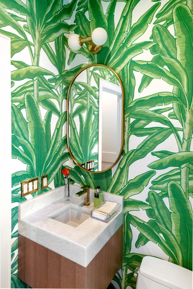 Green Cliffs Contemporary Powder Room Austin by Captex