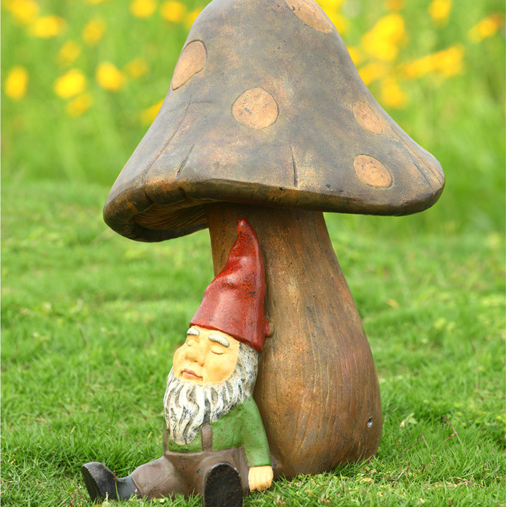 Resting Gnome with Bluetooth Speakers